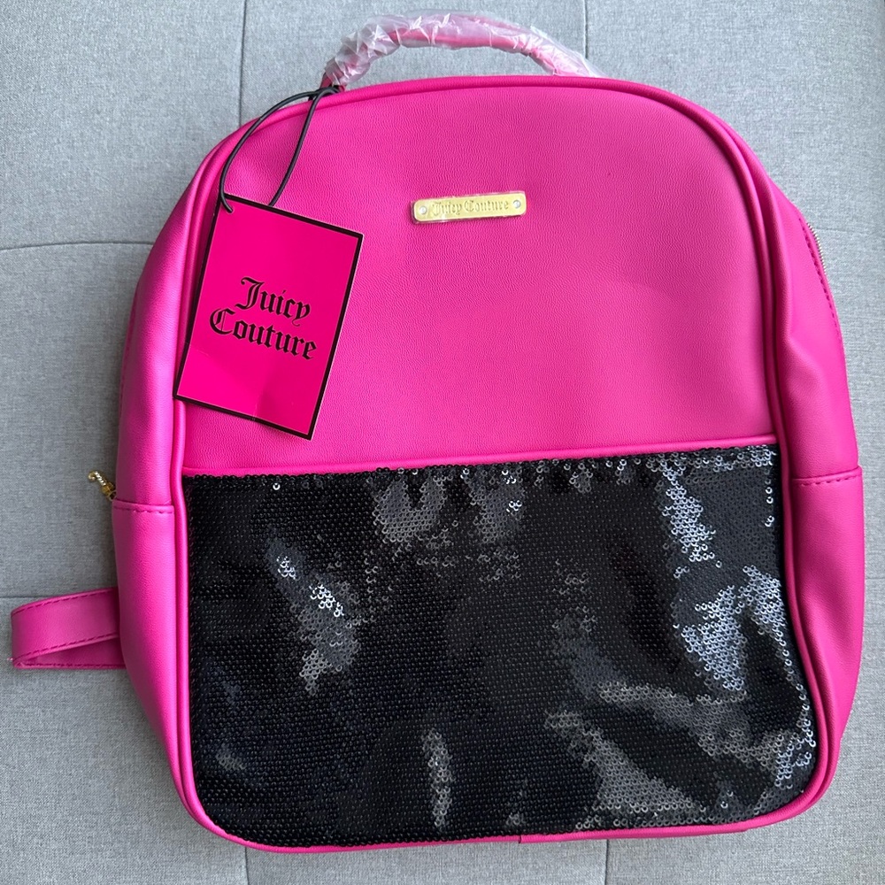 💕🖤Juicy Couture Hot Pink & Black Sequin Backpack
